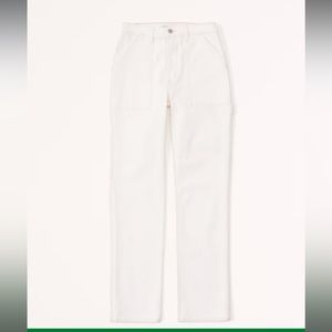 NWT - Abercrombie Curve Love Ultra High Rise 90s Carpenter Jeans - Cream - 18